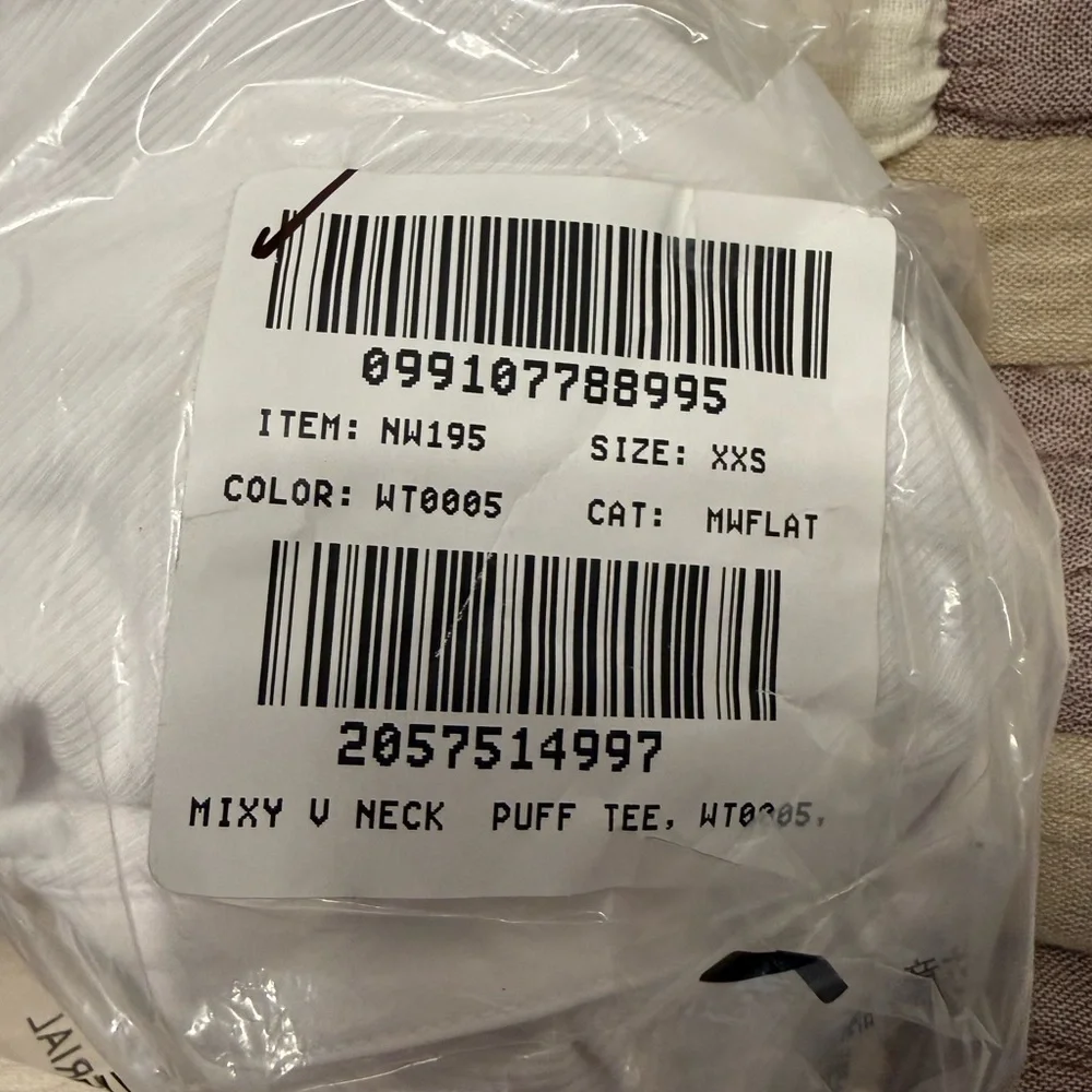 MADEWELL V-Neck Puff Sleeved Mixy Top Blouse NWT XXS Classic White